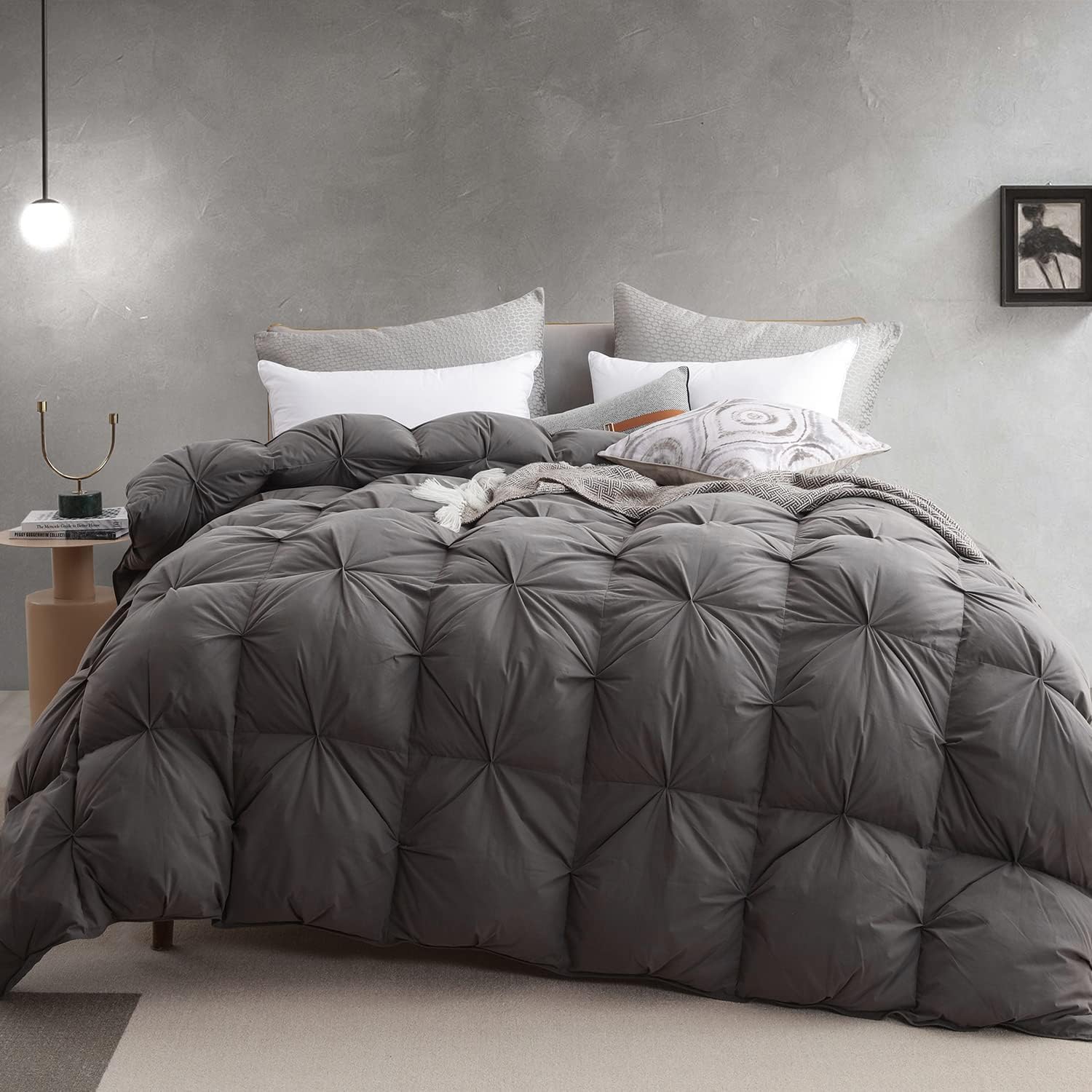 Buy LESNNCIER Goose Down and Feather Fiber Comforter,100 Cotton Fabric