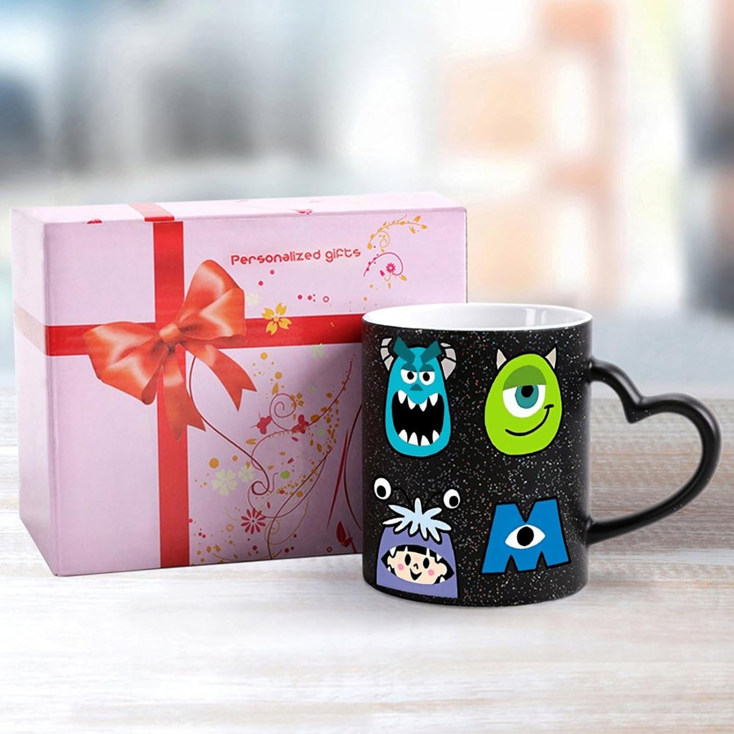 変色カップ モンスターズ インク マイク サリー 色が変わる マグカップ 星空 熱反発コーヒーマグ カラーチェンジマグ 磁器 セラミ