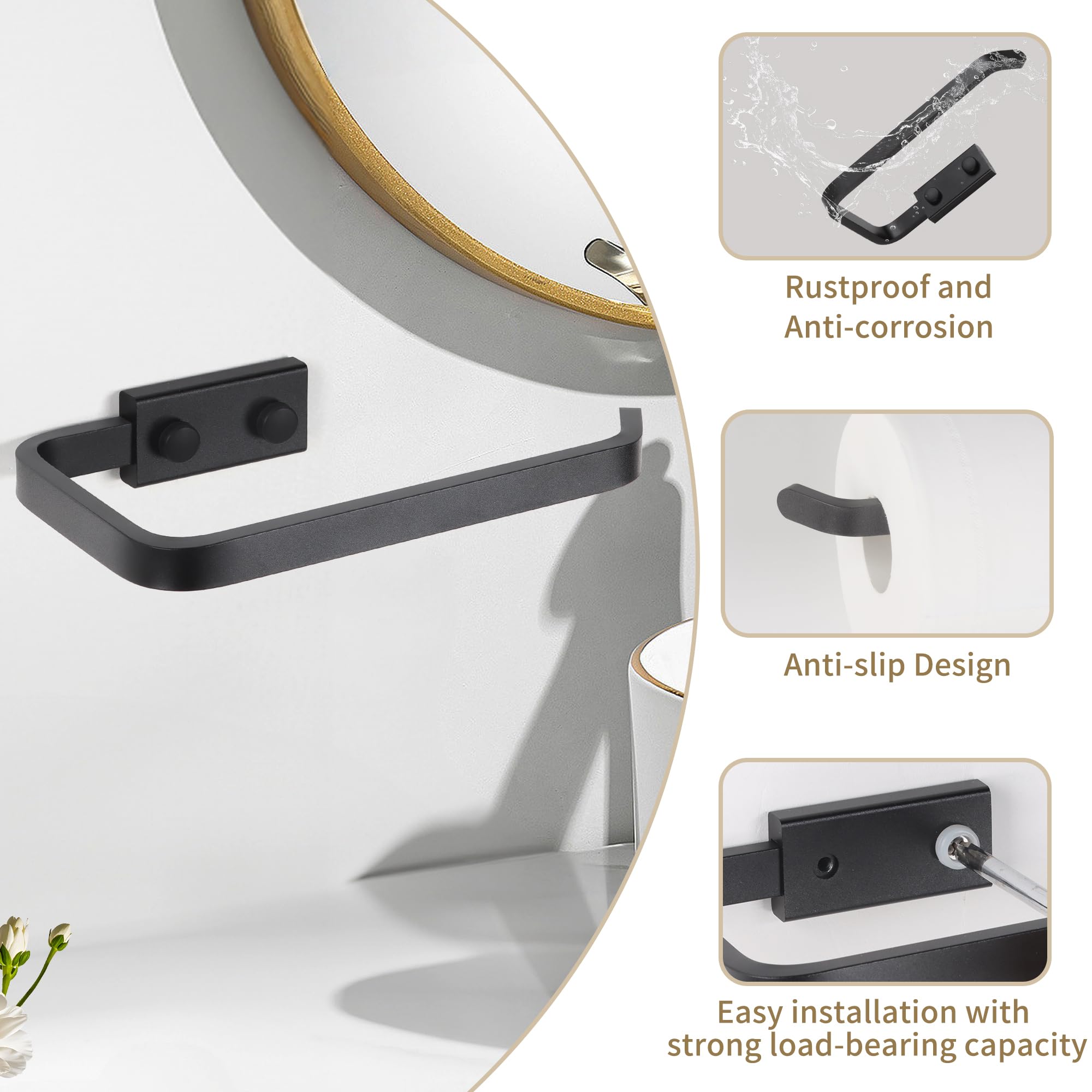 Groleca Toilet Paper Holder Tissue Holder Toilet Roll Holder Black — Amazon image 5
