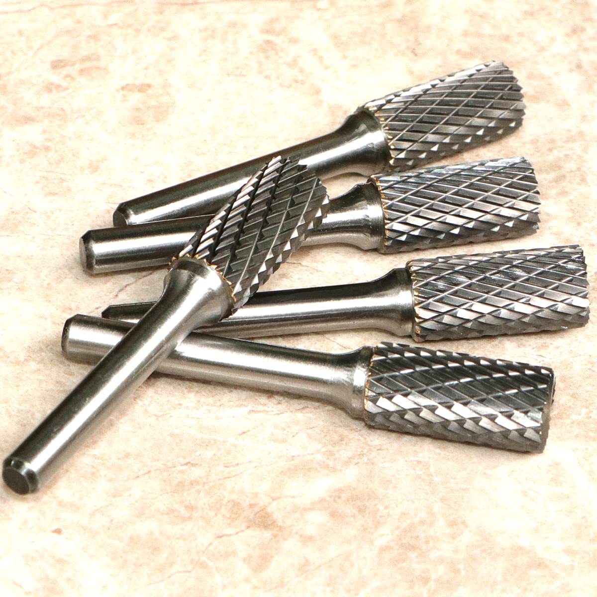 SB-5 Carbide Burr Set Tungsten Die Grinder Bits (1/2" Head Dia X 1" Cutter Length) with 1/4" (6.35mm) Shank for Die Grinder Bits Drill Rotary Tools Cylinder Shape (Pack of 5) — Amazon image 6
