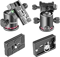 Vista 3 de Neewer Cabeza de bola panorámica giratoria de 360 grados de metal profesional con placa de liberación rápida de 1/4 pulgadas y nivel de burbuja