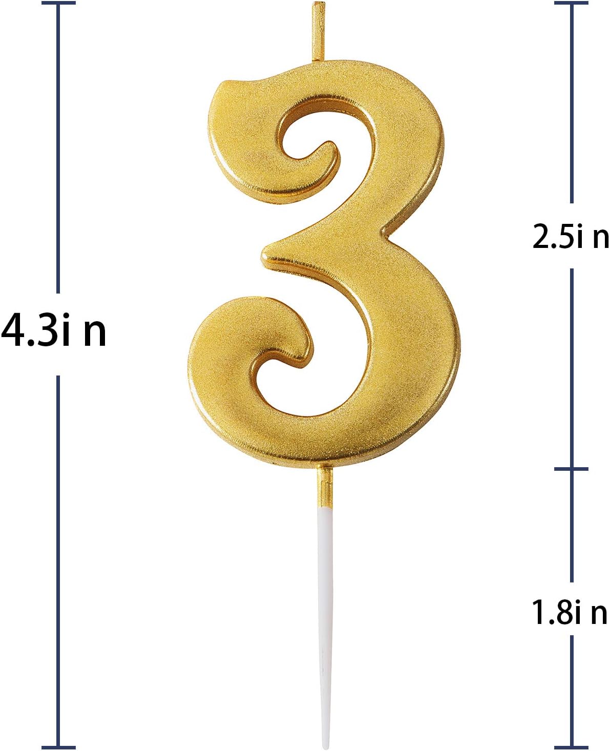 Gold Glitter Birthday Candles,Number 3 Candles,Sparkler Candles for Birthday Cakes,Suitable for Kids and Adults, Can Decorate Birthday Parties, Wedding Anniversary Parties, Graduation Party, Etc : Home & Kitchen