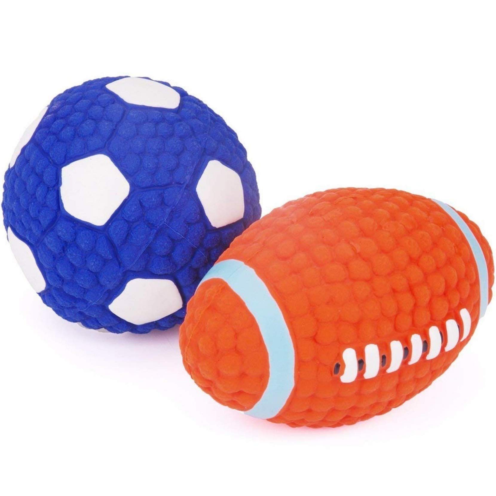 Petlicious & More Squeaky Rugby Ball and Football Puppy Toy for Dogs and Puppies - Combo of 2 (B07NPPWYJ9) Amazon Price History, Amazon Price Tracker