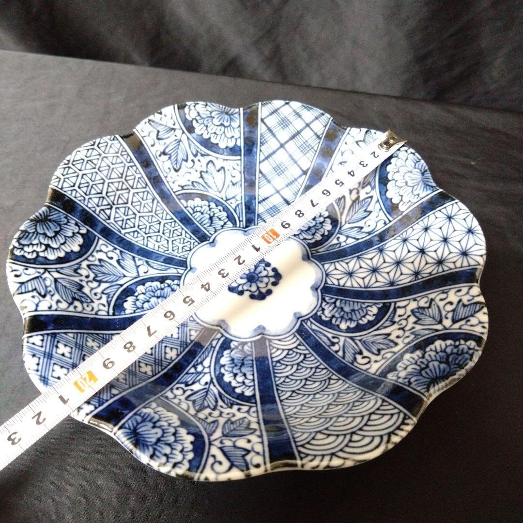 新品　美濃焼　染付　紺青花　花型深皿5枚　新生活　お祝い 美濃焼 染付 紺青花 花型深皿5枚セット 美濃焼 染