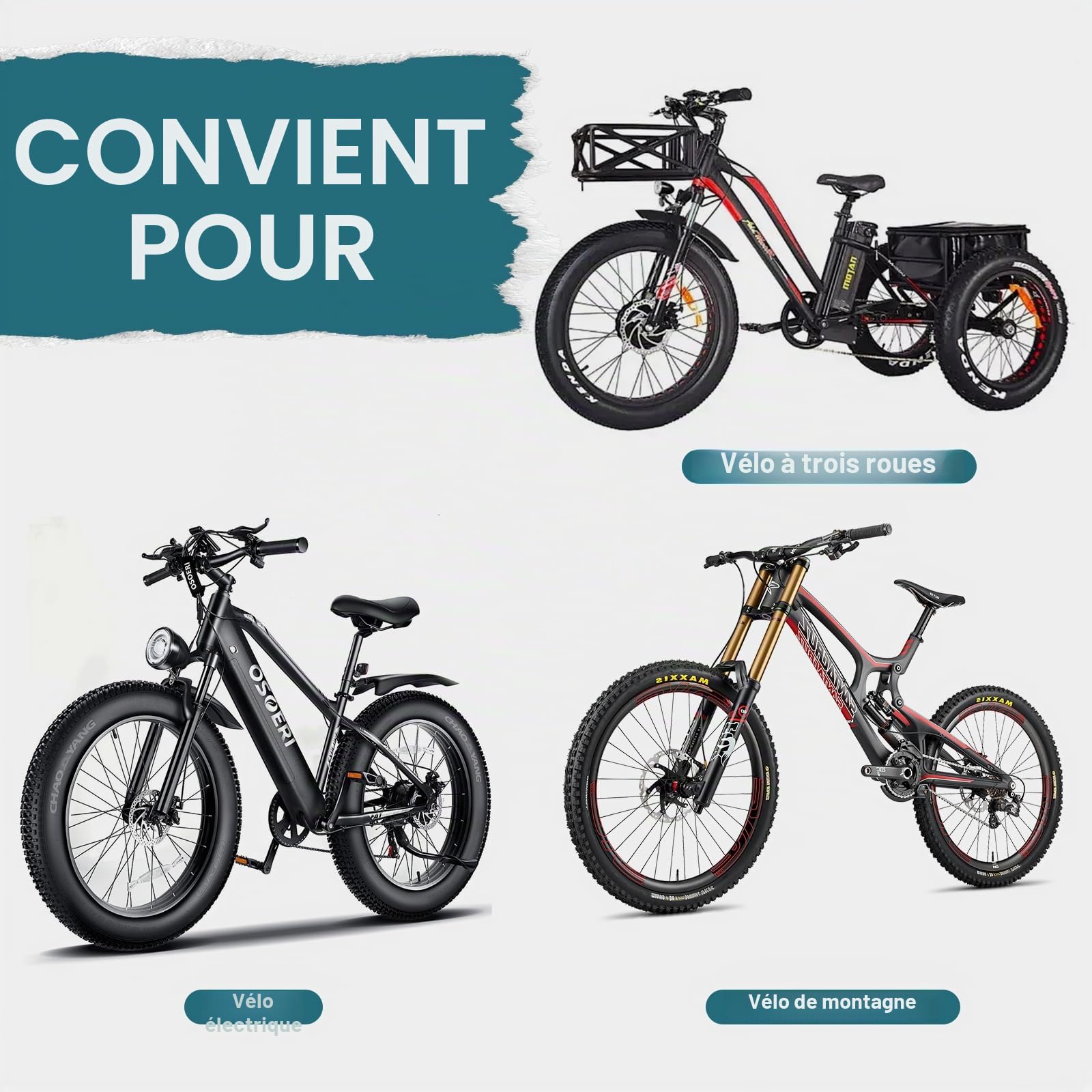 Pneu de vélo 20 x 3.0 - Pneus haute performance pour l'aventure et la vie quotidienne
