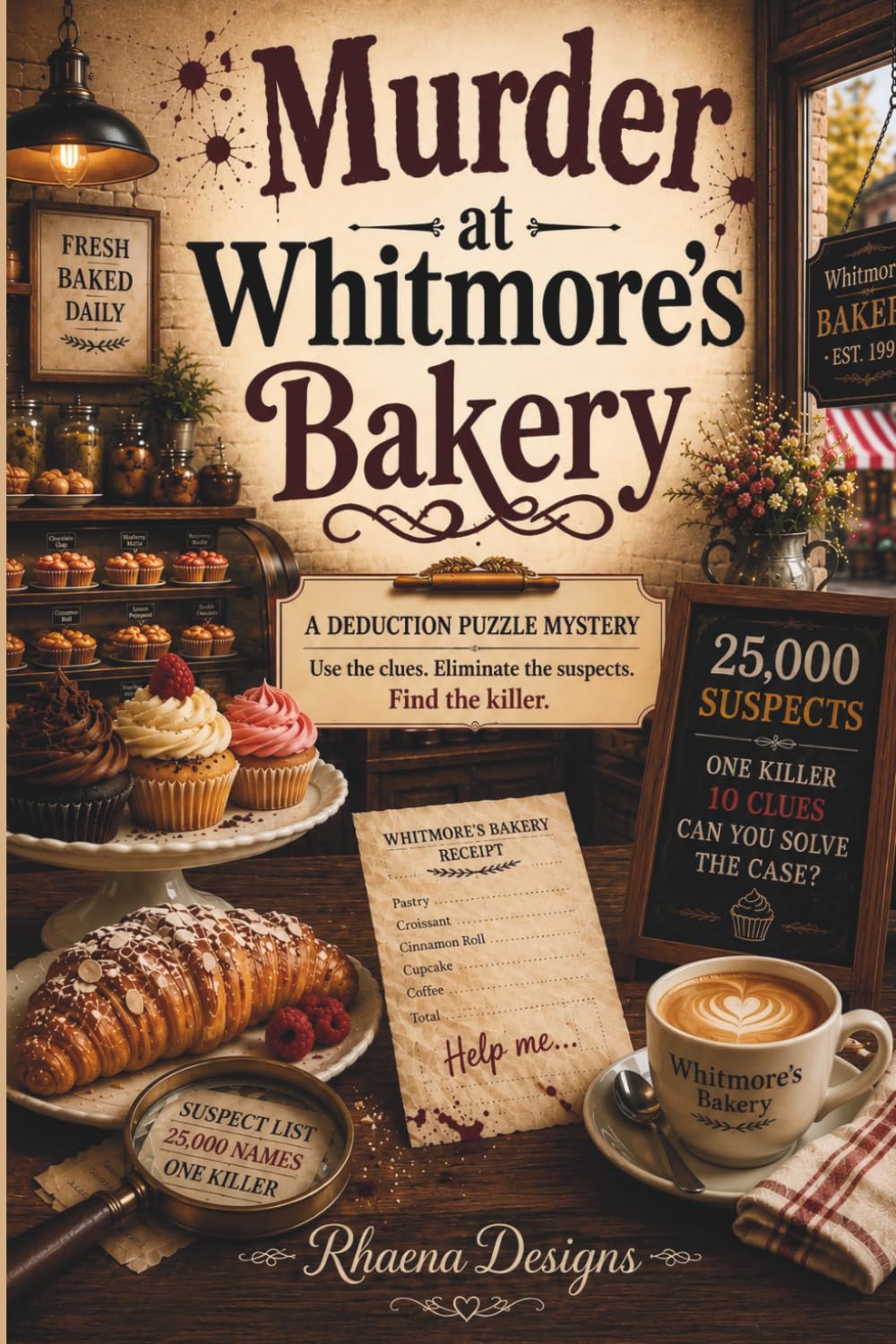 Murder at Whitmore's Bakery: A Murder Mystery Logic Puzzle Book with 25,000 Suspects, 10 Clues, and One Killer
