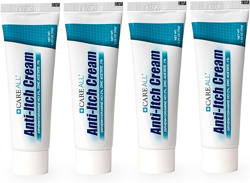 CareAll Crema antipicazón de 1.25 onzas (paquete de 4) Bloqueo de histamina, difenhidramina HCI 2% analgésico tópico y acetato de zinc 0.1%