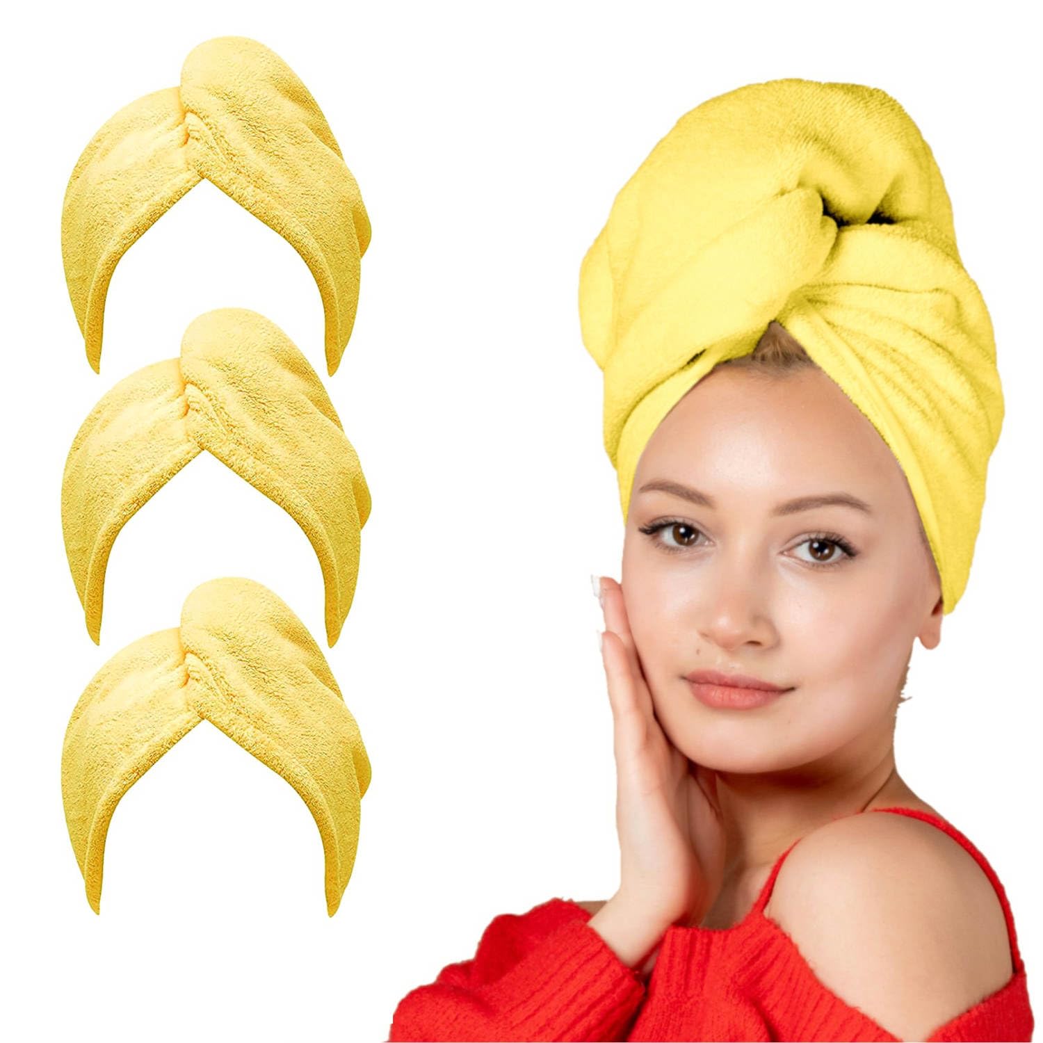 See full amazon price history chart for ECO SENSE Microfiber 300 GSM Hair Towel Wrap Quick-Drying & Luxuriously Soft Hair-Drying Bathrobe for All Seasons - Elegant Design Hair Dry Cap, Made in India, Easy Care (Yellow, Pack of 3) ECO SENSE Microfiber 300 GSM Hair Towel Wrap Quick-Drying & Luxuriously Soft Hair-Drying Bathrobe for All Seasons - Elegant Design Hair Dry Cap, Made in India, Easy Care (Yellow, Pack of 3) (B0CKNG8W3G) Amazon Price History, Amazon Price Tracker