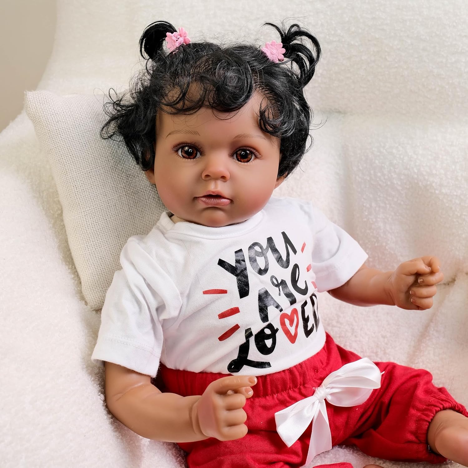Realistyczne lalki Reborn Baby Dolls Afroamerykanie, noworodek, czarne, tkanina, ciało, miękkie, winylowe, pełne kończyny, realistyczne lalki niemowlęce z kręconymi włosami, zabawka, prezent