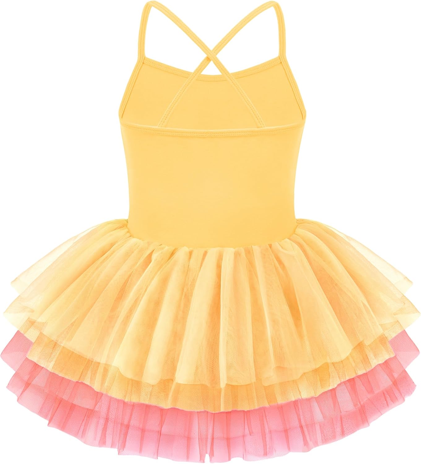 Zaclotre Ballet Leotards for Toddler Girls 4 Layers Cross Back Dance Dress Camisole Tutu Costume