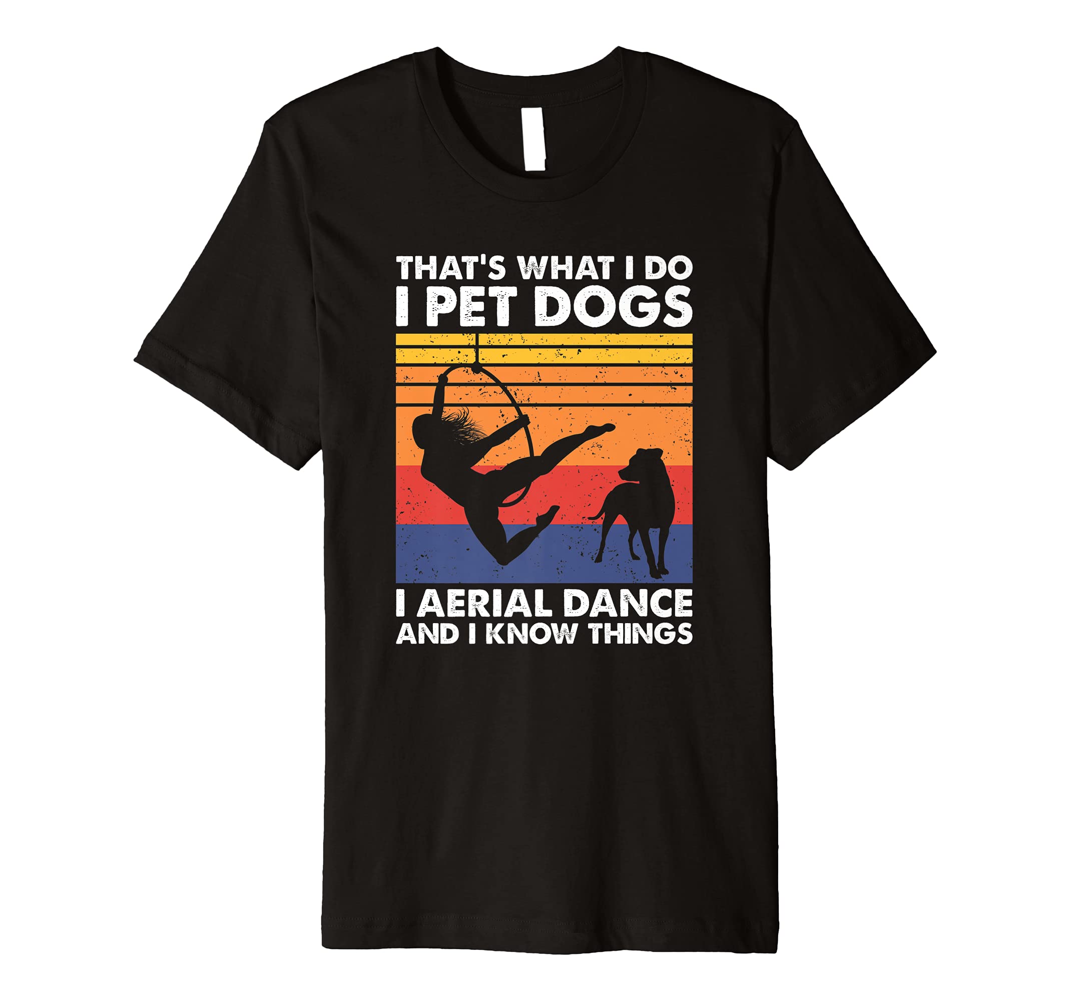 Vintage Lyra Aerial Hoop Dancer & Dog Lover GiftsThat's What I Do I Pet Dogs, Vintage Lyra Aerial Hoop Dancer Premium T-Shirt