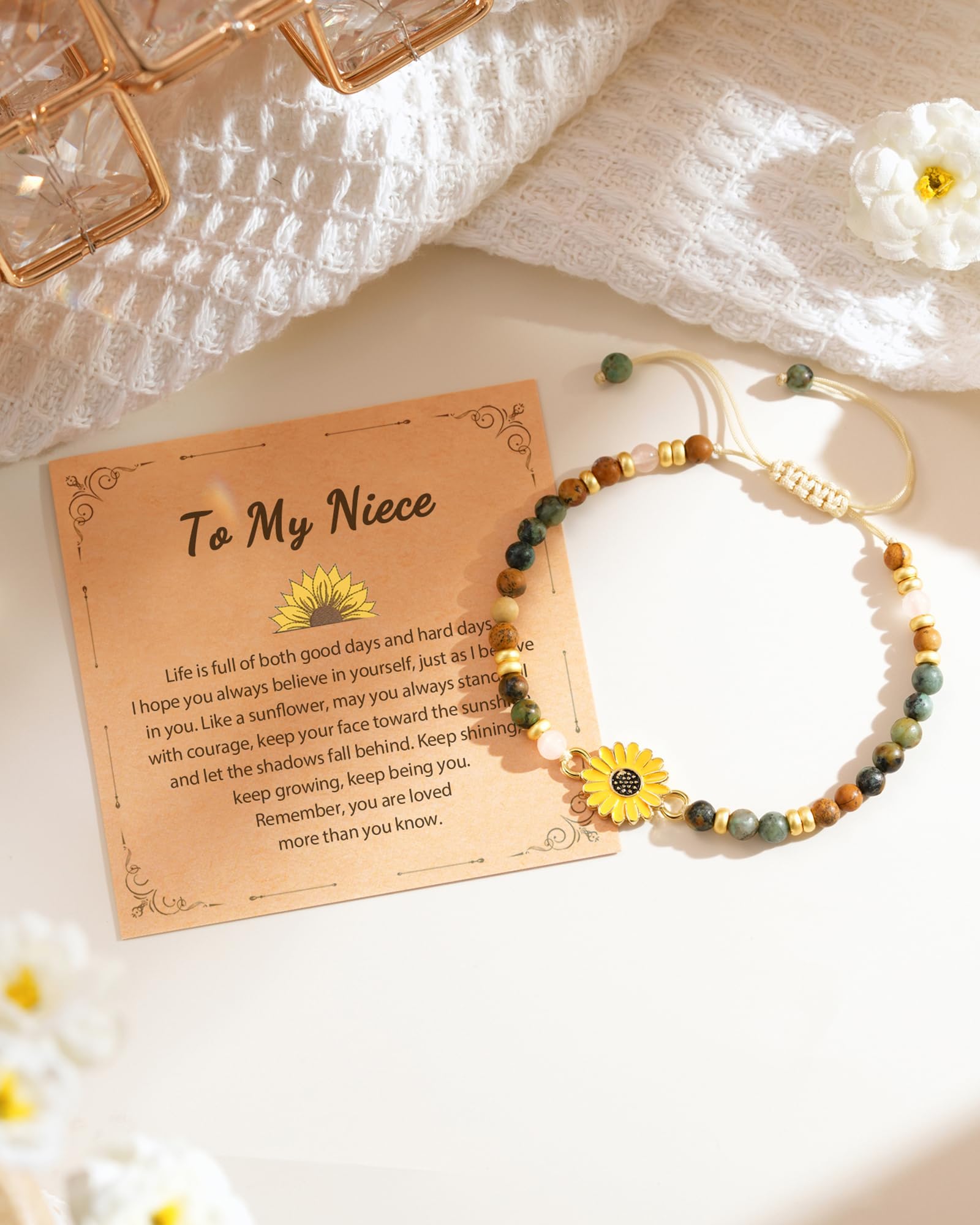 Tarsus Sunflower Gifts for Women Teens– Symbol of Positivity, Strength & Love, Gift for Birthday, Christmas, or Thank You Occasion, Sunshine Sunflower Bracelet for Friends Coworkers Daughter...