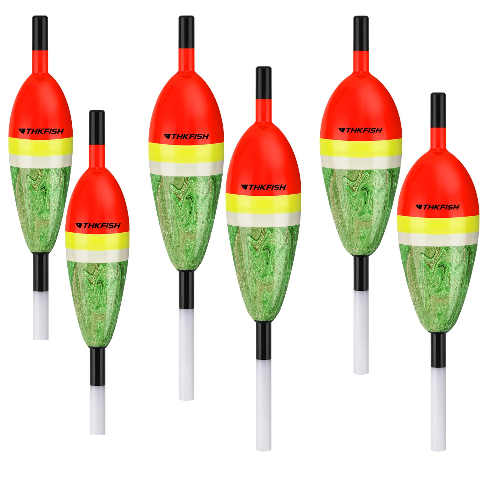 THKFISH Fishing Floats Balsa Wood Slip Bobbers, Fishing Bobbers Stick Slip Bobber for Fishing Crappie Bluegill Trout Bass Panfish Catfish Walleye 5PCS