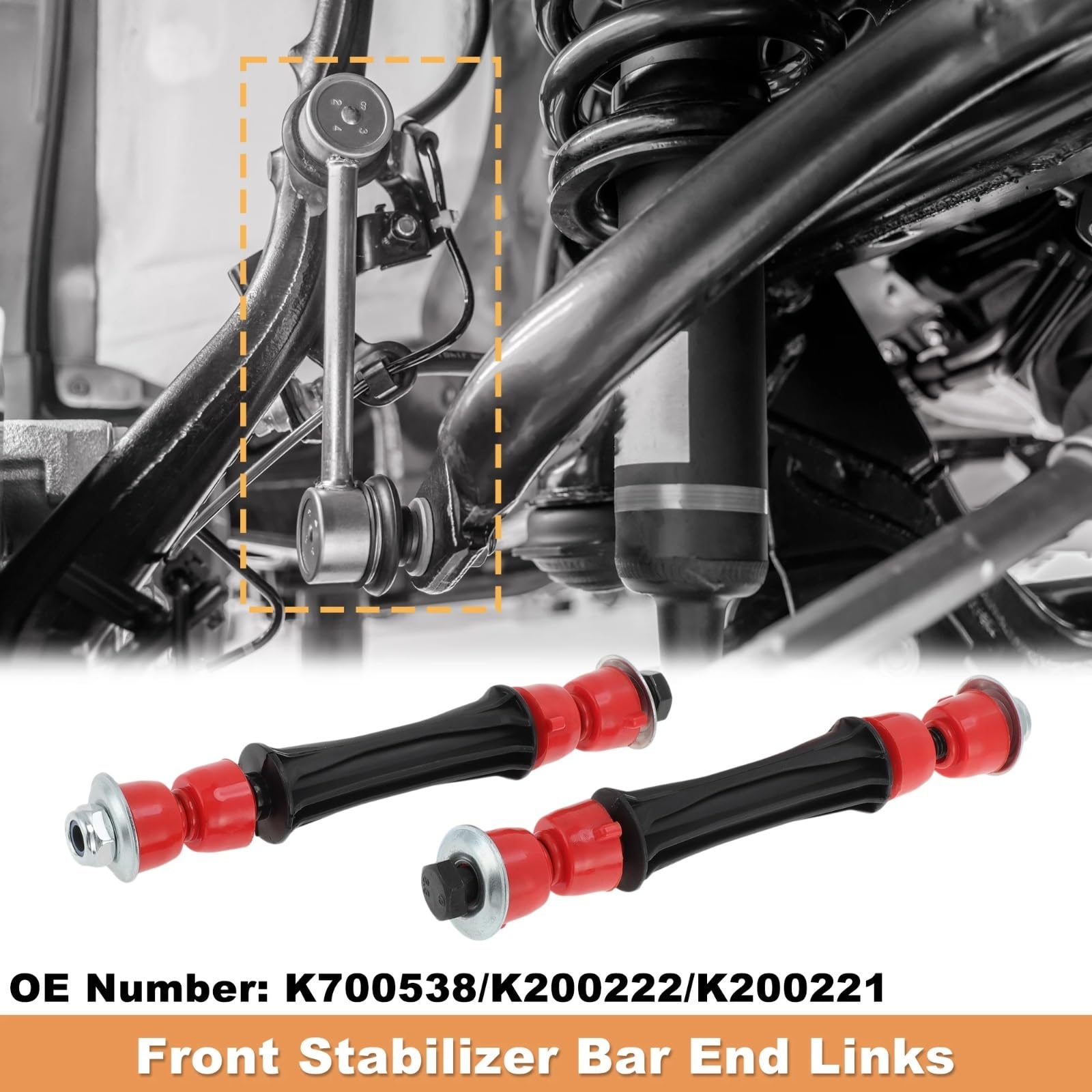 Bieletas de Barra estabilizadora Delantera con 2 bujes K700538/K200222 compatibles con Chevrolet Avalanche 2007 2008 2009 2010 2011 2012 2013