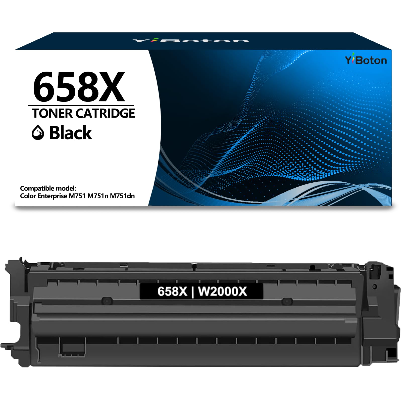658X Black Toner Cartridge Replacement for W2000X Toner Cartridge Compatible for Color Leserjet Enterprise M751 M751n M751dn Series(with New Chip)