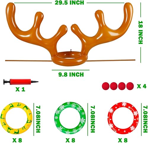 Miniatura 4 de Max Fun - Juego de tiro al aro con cuernos para fiestas de Navidad