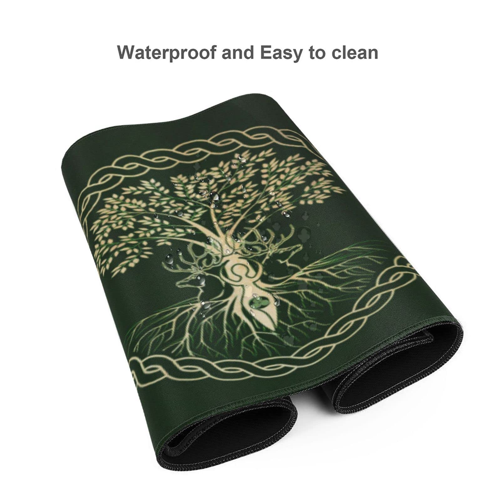 Ritual Celta Nórdica Vikinga Diosa Wicca Yule Gaming Teclado Alfombrilla de Ratón Accesorios Gigante Extendida XL con Borde Cosido y Base de Goma Antideslizante para Hogar y Oficina (80 x 30 cm)