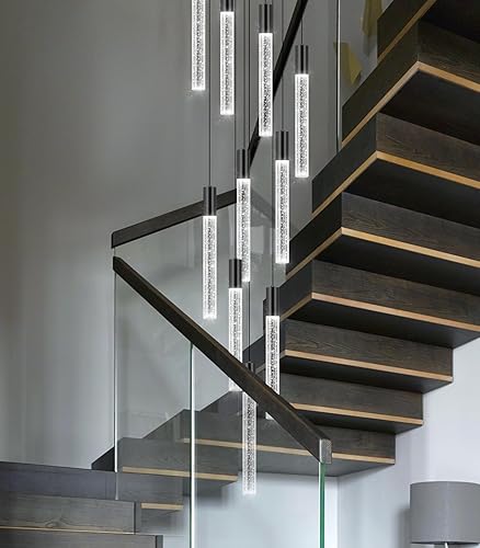 Miniatura 5 de Lámparas LED para sala de estar, lámpara colgante moderno, escalera lamparas entrada, vestíbulo, iluminación dimmale lámpara negra