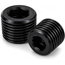 1" NPT Male Pipe Plug, Stainless Steel Allen Socket Threaded Pipe Plug Fitting, Internal Hex Head Plug for Sealing Water, Air, Oil & Hydraulic Pipe Ports, Rust Resistant