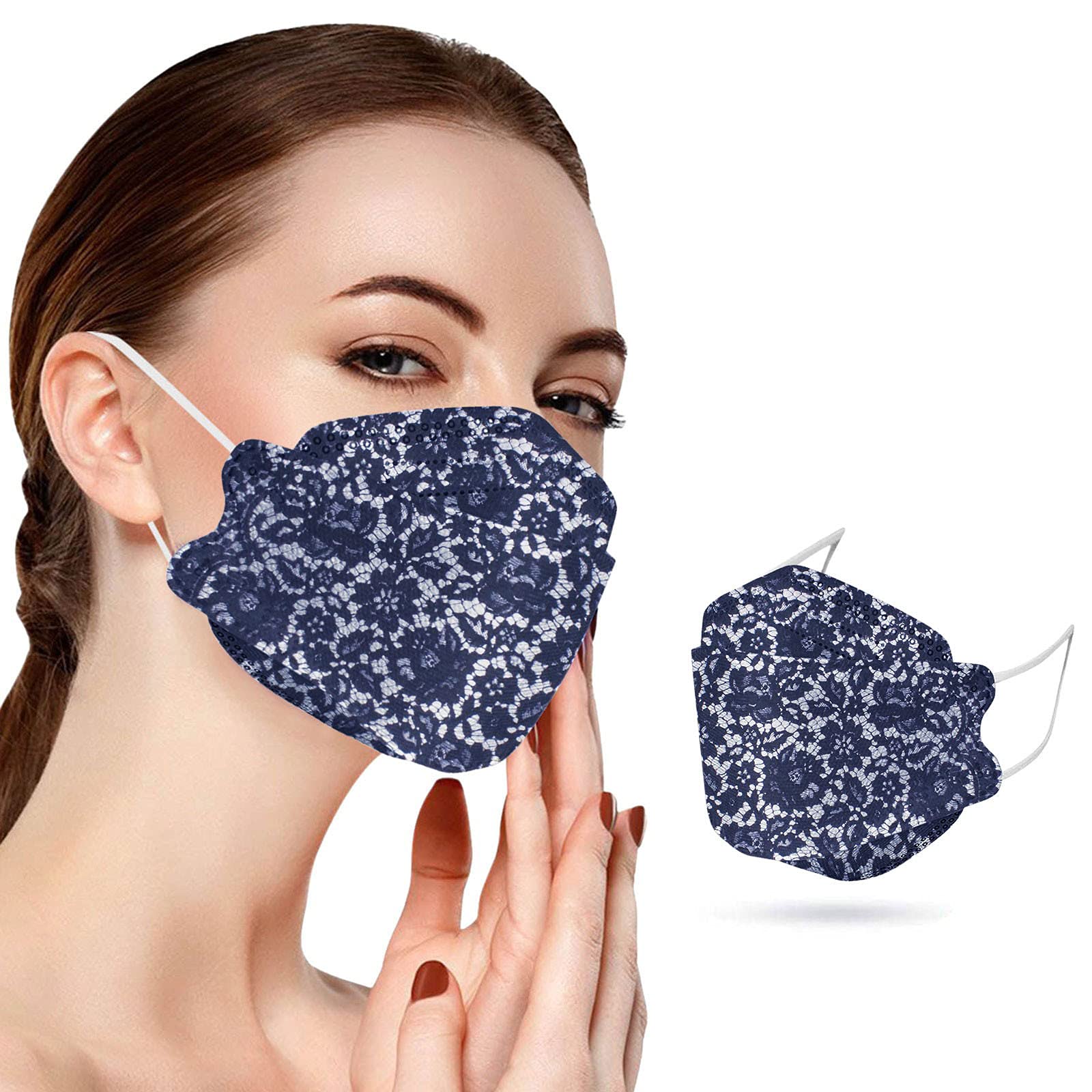 50 Stück Unisex Fischform_Mundschutz 4 Lagige Schutz_Maske, Drucken Mund_und_Nasenschutz Staubdicht Atmungsaktiv Multifunktionstuch Halstuch Gesichts Bedeckung Half Face Bandana