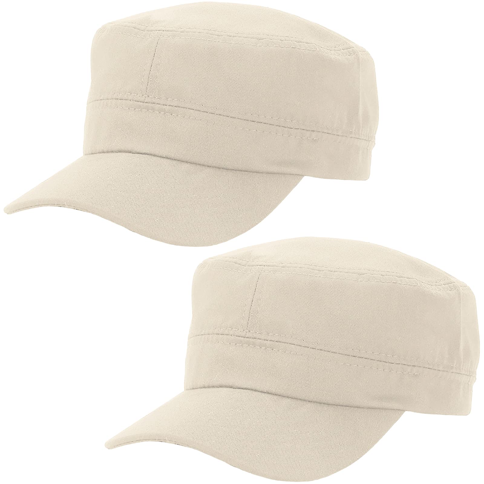 Malaxlx 2 Pcs Unisex Military Stil Army Cap Verstellbare Baseball Cap Flat Top Cap Sommer Sonnen Kappe für Herren Damen