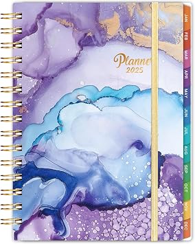 2025 Planner - 2025 Planner Weekly & Monthly, JAN 2025 - DEC 2025, 6.3 x 8.4, Special Weekly Page, Calendar 2025 Planner with 12 Colorful Monthly Tabs, Green Ink Pages, Sturdy Cover