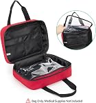 CURMIO Small First Aid Bag, Empty Emergency Trauma Kit Organizer Bag for Hiking, Camping, Car, Travel, Home and Outdoor, Accessories Not Included, Empty Bag, Red