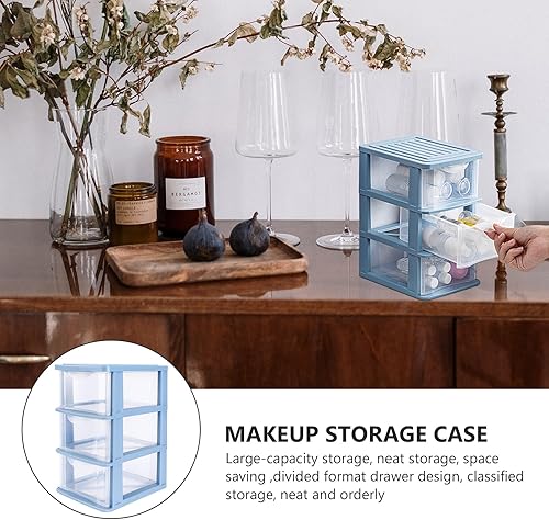 Miniatura 4 de DOITOOL Organizador de escritorio de plástico de 3 niveles, cajones de almacenamiento de maquillaje, organizador de papelería, organizador de