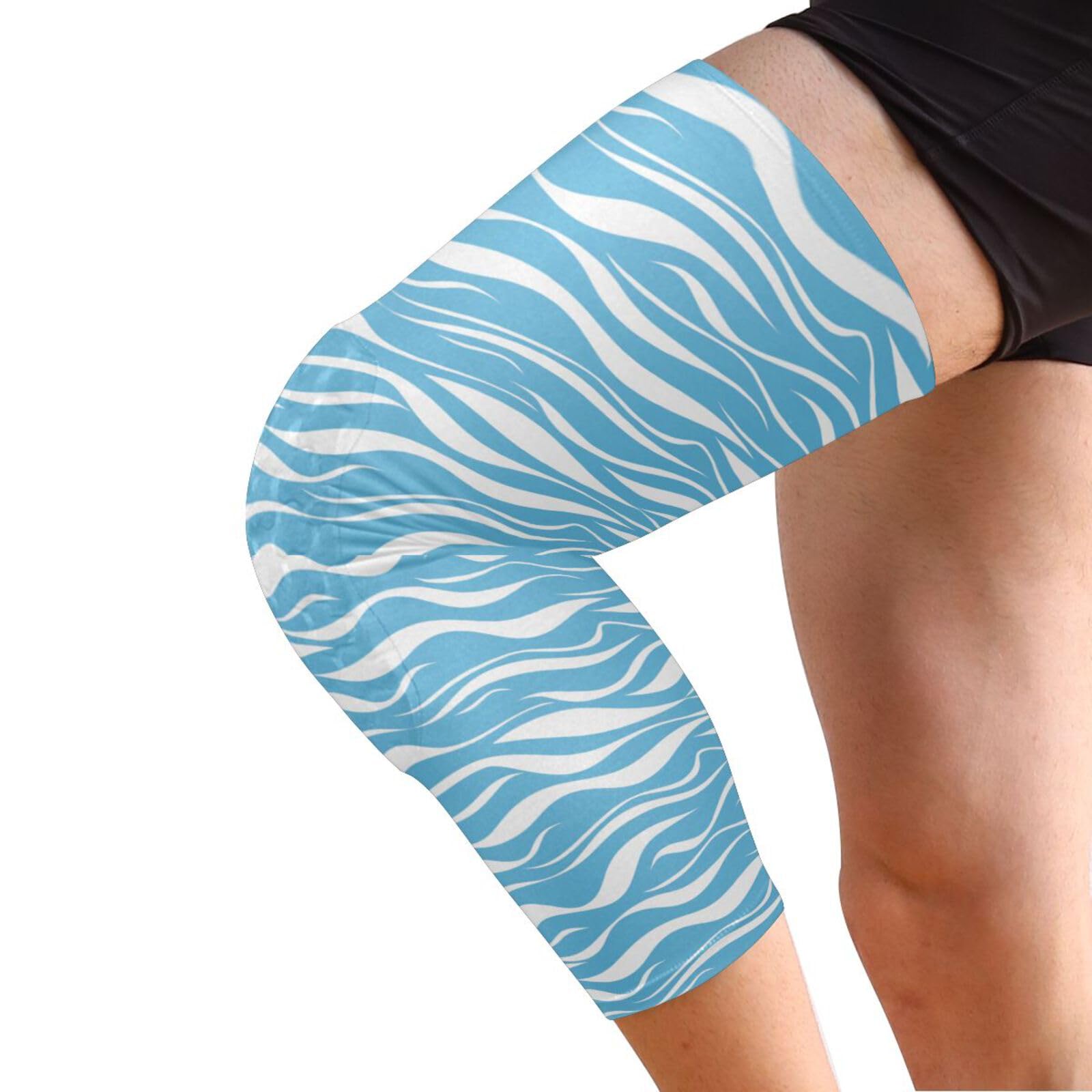 JUNZAN Blue Striped Basketball Knee Pads for Youth Kids Wrestling Knee Pads with Sleeves Sport Kneepads for Volleyball Football