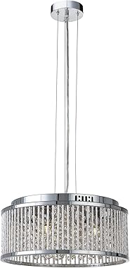 nielsen Middleton Modern Elegant Chrome & Crystal Chandelier Ceiling 4 Light, Suitable for Dining Rooms, Kitchens & bedrooms,