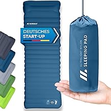 NORDMUT Self-Inflating Sleeping Mat 10 cm - Camping Sleeping Mat with Small Pack Size - Self-Inflating Air Mattress for Easy Inflation - Camping Mattress Ultra Comfortable