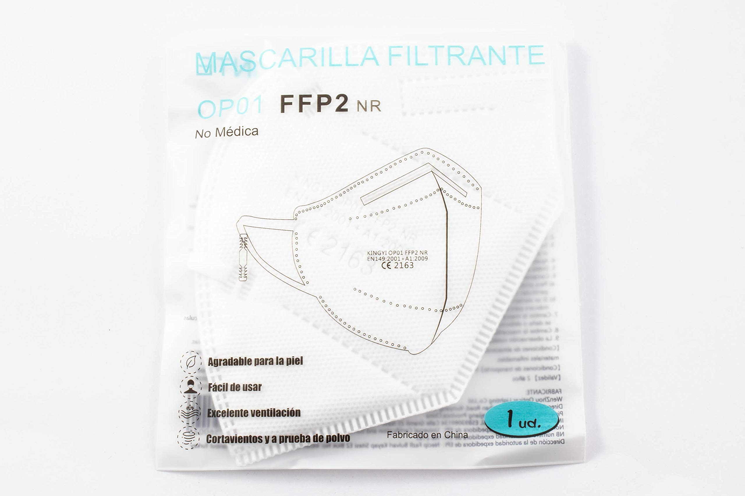 Mascarillas FFP2 Adultos, Desechables, Homologadas Certificadas, 5 Capas, 100 Unidades