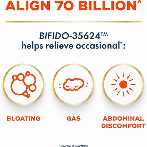 Miniatura 3 de Align Probióticos, 70 mil millones de UFC, mezcla de 6 cepas, probióticos para mujeres y hombres, probióticos diarios para la salud digestiva, ayuda