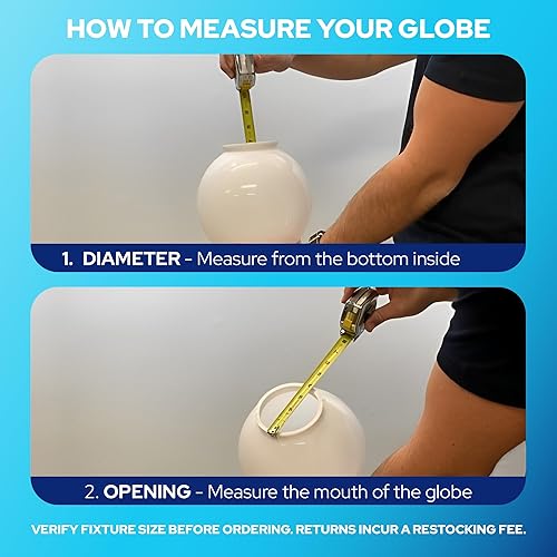 Miniatura 3 de KastLite Globo de poste de acrílico prismático transparente de 16 pulgadas  Textura prismática con apertura sin cuello de 5.25 pulgadas  Fabricado