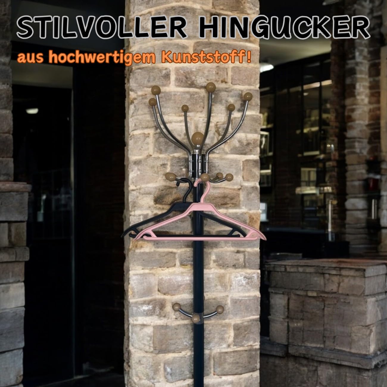 30er Set Kleiderbügel, Weiß, extra stabil für schwere Kleidungsstücke, robust, Haken, breite Auflagefläche, Kunststoff, für Jacken, Mäntel, Hosen, Krawatten, Hemden