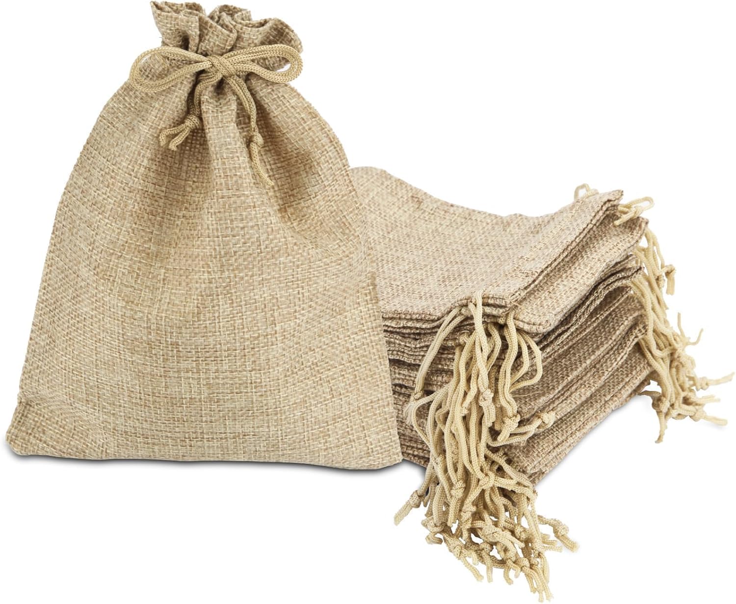 Jute Bags 17 x 23 cm Gift Bags Pack of 15 Fabric Bags with Drawstring