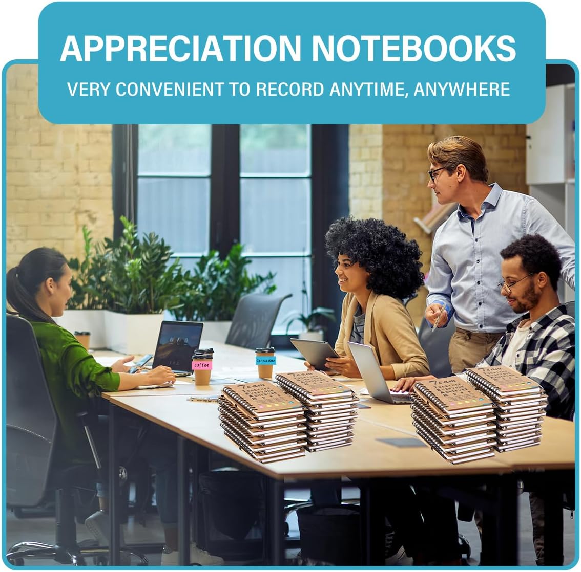 30 Sets Employee Appreciation Gifts Bulk Team Together Thank You Gifts Inspirational Spiral Notebook with Sticky Note Motivational Bamboo Pens for Team Nurse Teacher Employees Coworker - Image 4