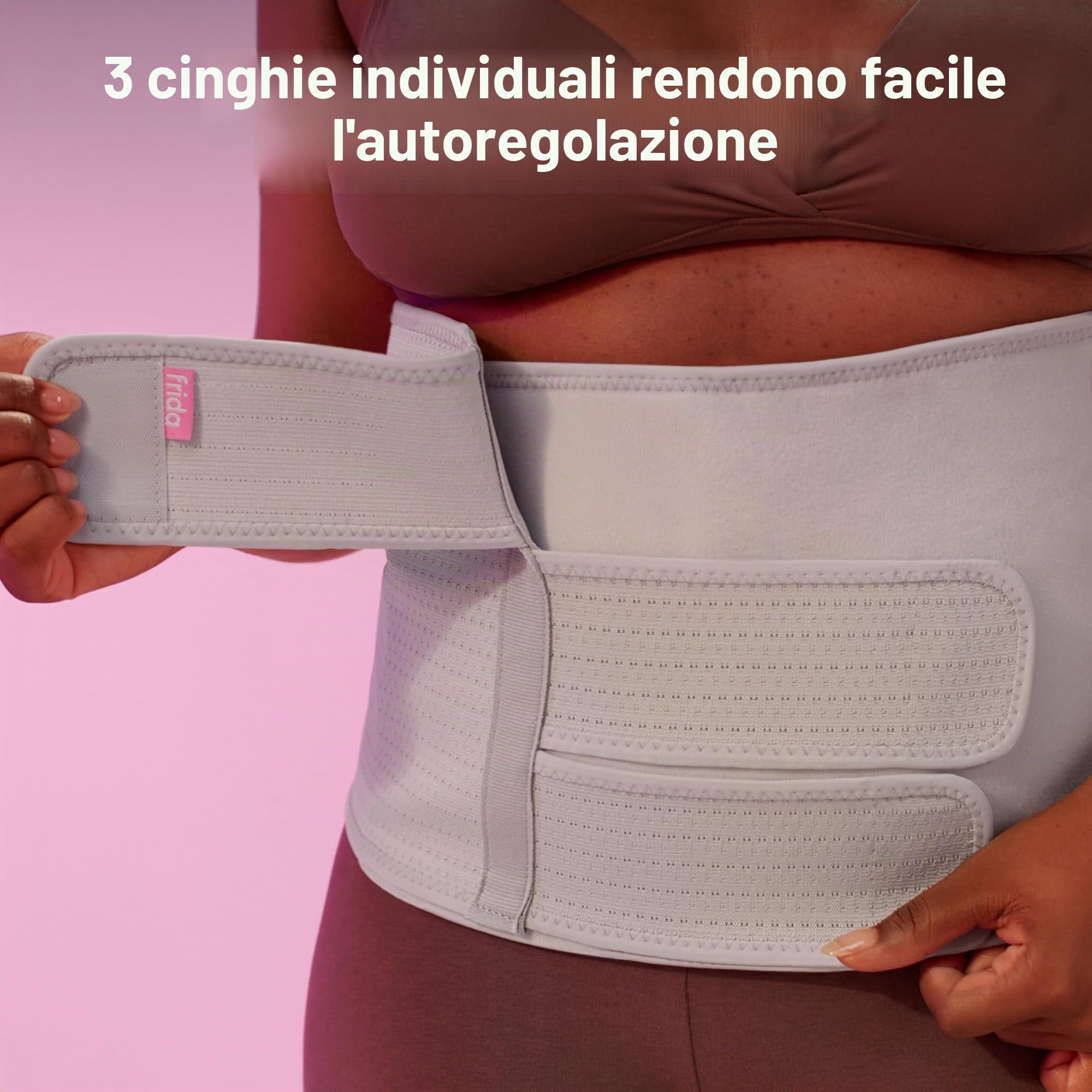 Frida Mom Binder: recupero post-partum, supporto addominale per il parto naturale e il recupero del taglio cesareo, fascia di compressione regolabile alta 23 cm