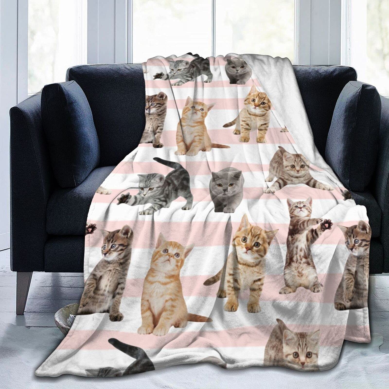 Coperta Fuzzy In Microfibra 350 G/m² - Ultra Morbida 127x101,6 Cm, Per Divano, Letto, Bambini E Gatti