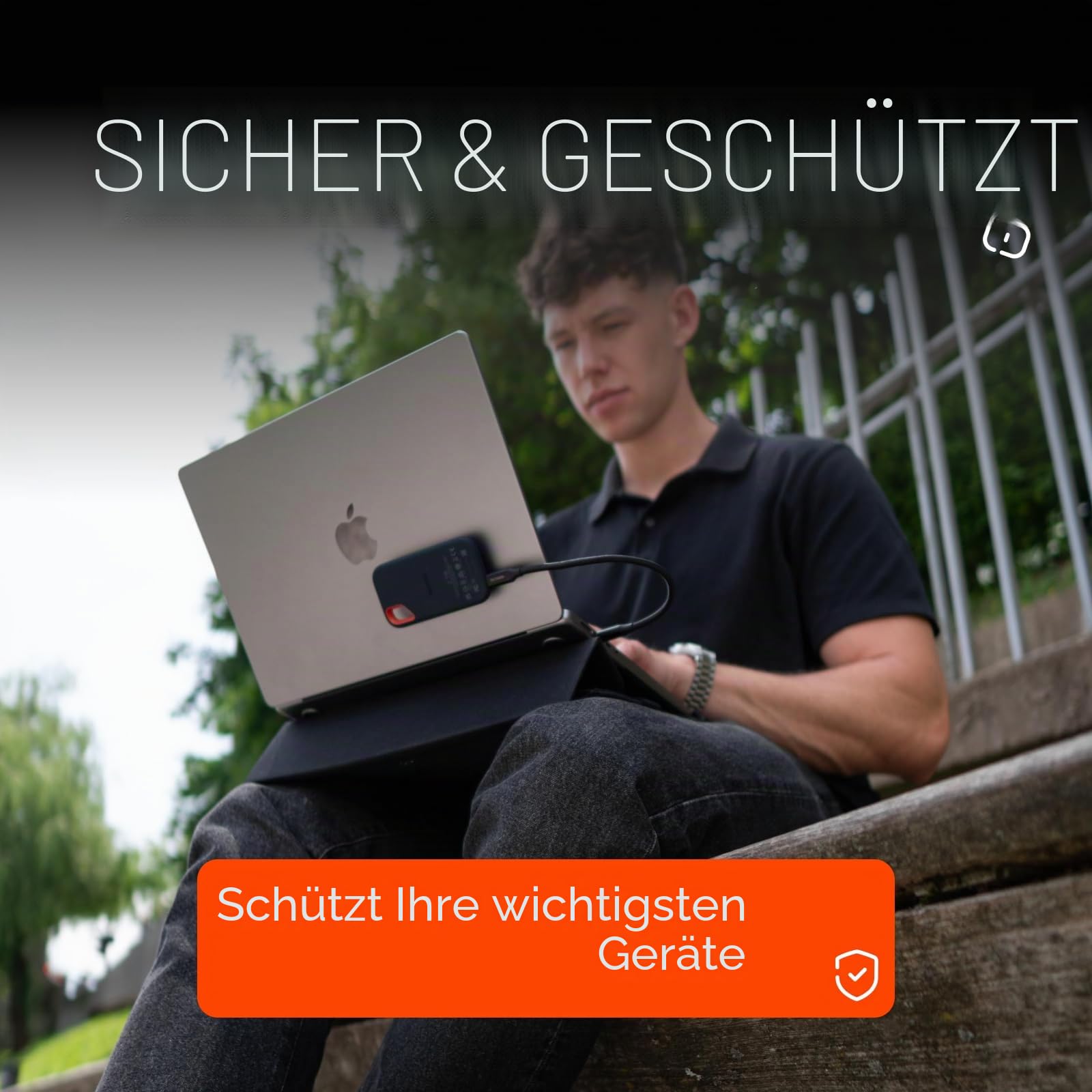 DELTAHUB HoldX Magnetische Halterung – Universal-Handy- und externe Gerätehalterung für Laptops, Schreibtische | starker magnetischer Ständer für SSDs und Mobilgeräte (schwarz)