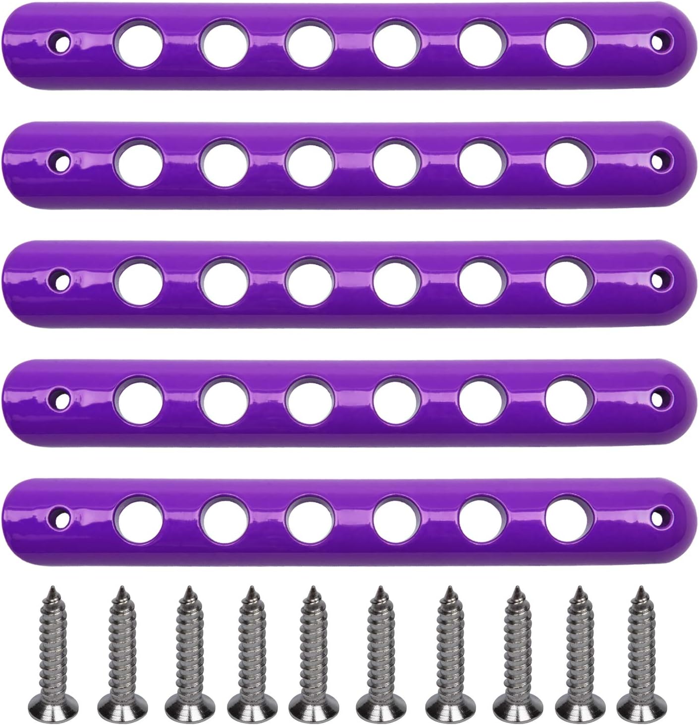 E-cowlboy Door Grab Handle Inserts Cover for Jeep Wrangler JK JKU Sahara Rubicon Unlimited 2007-2018 Front & Rear Exterior Door Handle Decoration Accessories Aluminum 5Pcs/Set (Purple)