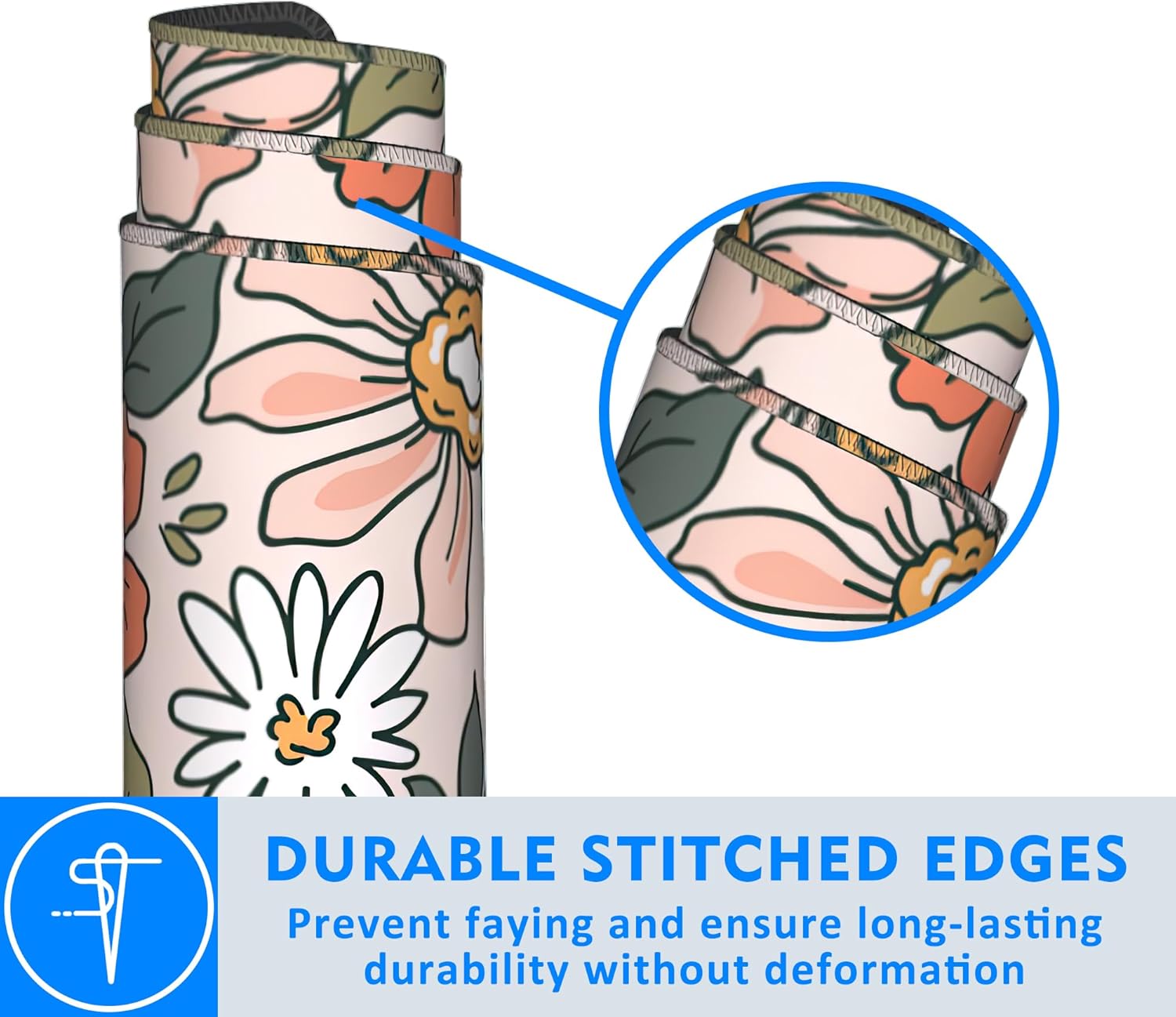 Art Colorful Florals Extended Large Mouse Pad,Large Gaming Mouse Pad,Extended Big Desk Mat Keyboard Pad,Waterproof Non-Slip Desk Mat for Home Office and Gaming 35.4x15.7 Inch - Image 5