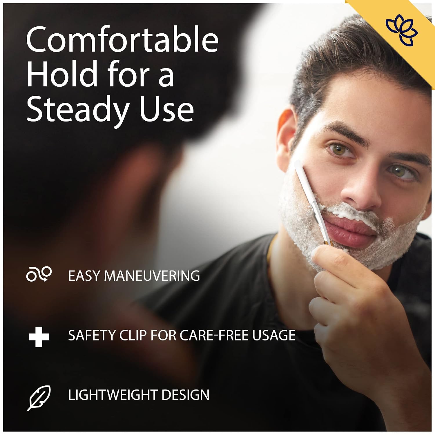 Equinox Fancy Straight Edge Razor - Manual Shaver for Men - Includes 100 Disposable Derby Blades - Wooden Handle - Barber Kit - Straight Razors for Men - Navajas para barbero - retro straight razor image 5