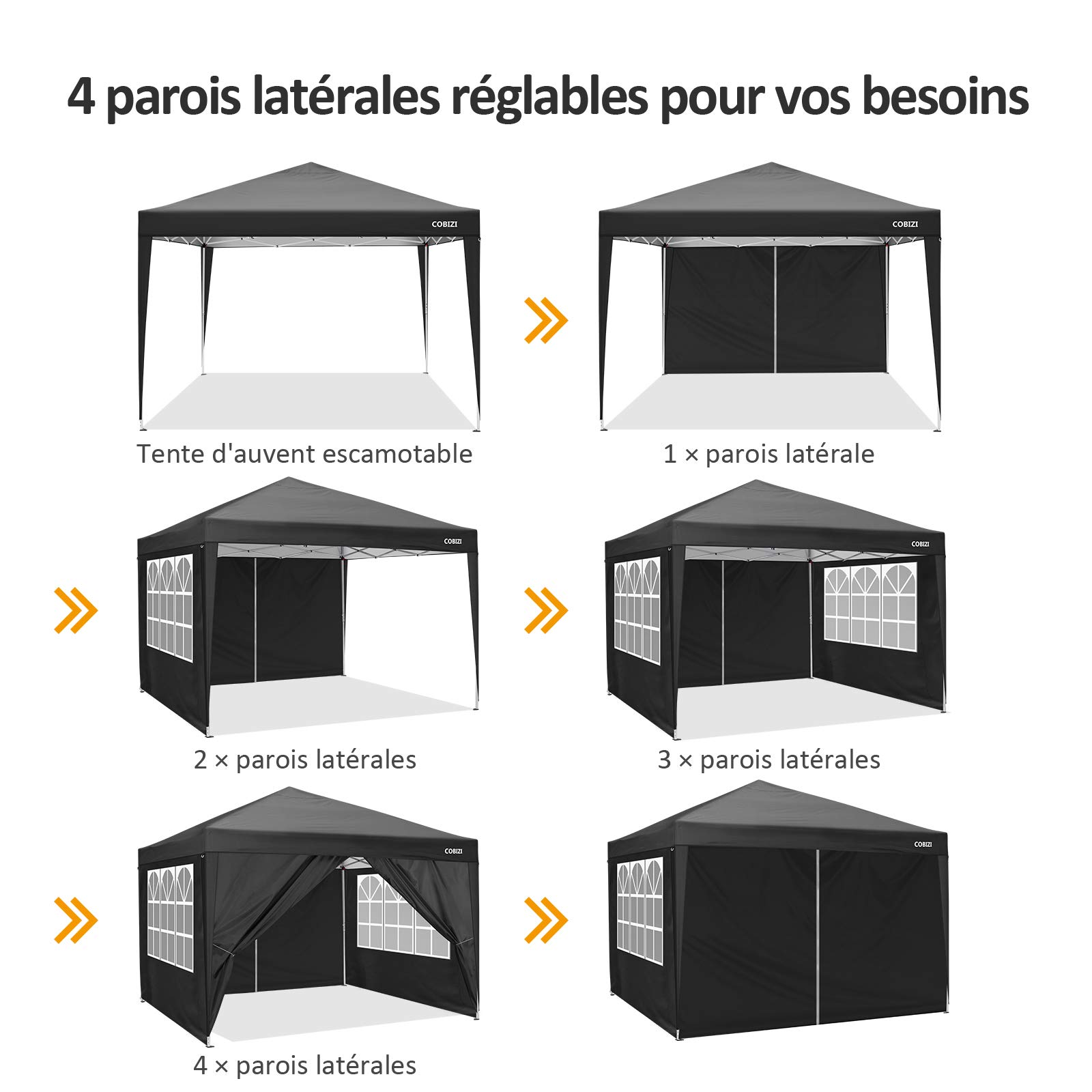 COBIZI Tonnelle Tente Pliant Tonnelle de Jardin, étanche Pavillon Tente de réception pour Exterieur
