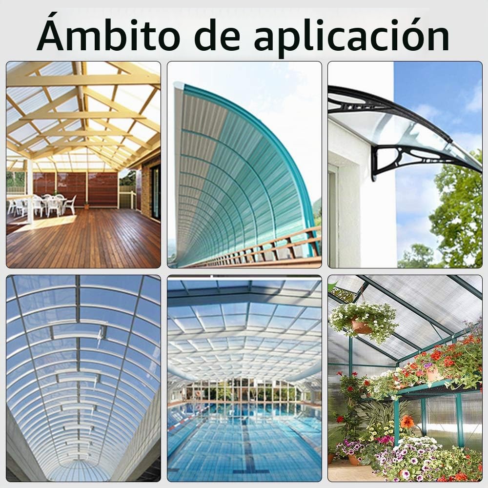 UISERBT 14 planchas alveolares de cámaras Huecas de policarbonato de 4 mm - 10,25 m², Placa de Doble Puente de 60,5 x 121 cm, Resistentes a UV para invernaderos, jardinería, garajes, Transparente