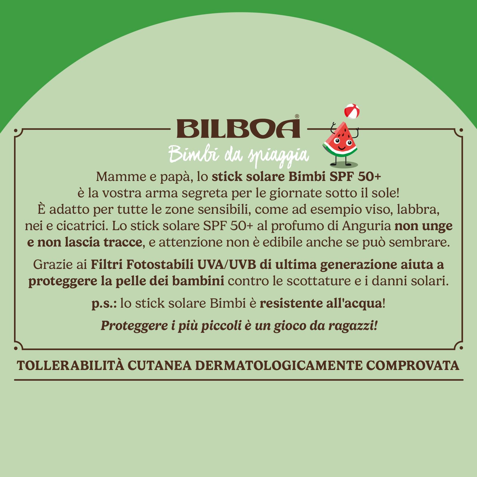 Bilboa Bimbi da Spiaggia Stick Solare SPF 50+ per Bambini Protezione Solare 10 ml