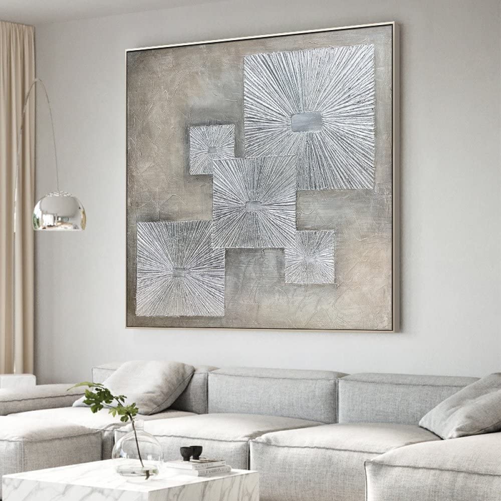 Impressionnisme et poésie d'une forêt d'argent peinte à la main pour votre intérieur