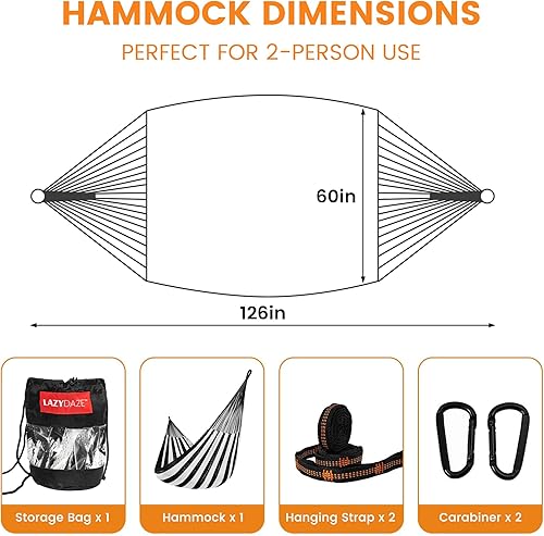 Miniatura 6 de Lazy Daze Hammocks Hamaca maya tejida a mano, hamaca doble de cuerda suave de 10.5 pies, hamaca portátil para exteriores con bolsa de transporte, 2