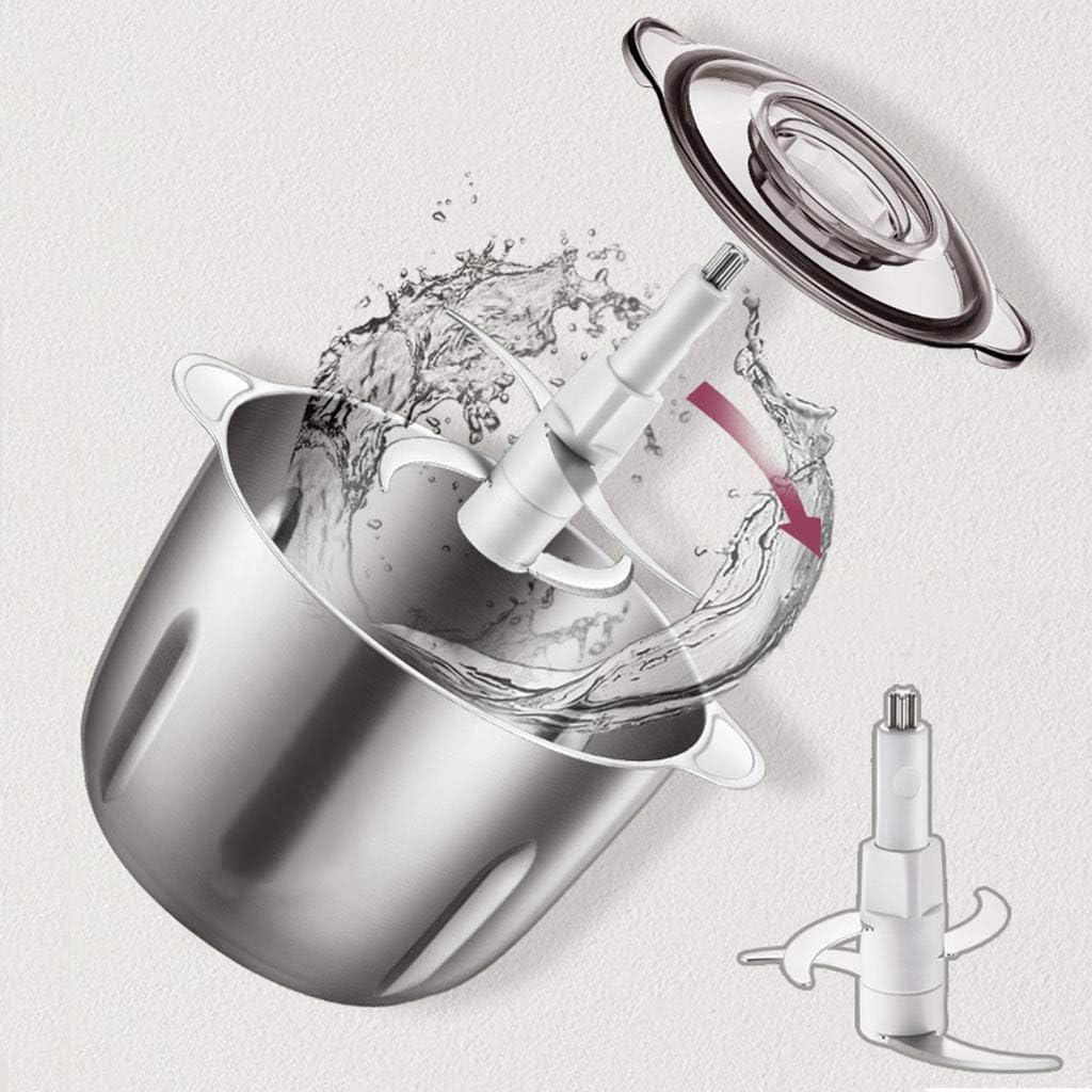 Electric Meat Grinder-Kitchen Mini Food Chopper - Processor, Vegetable Fruit Cutter Onion Slicer Dicer, Robust Stainless Steel Bowl