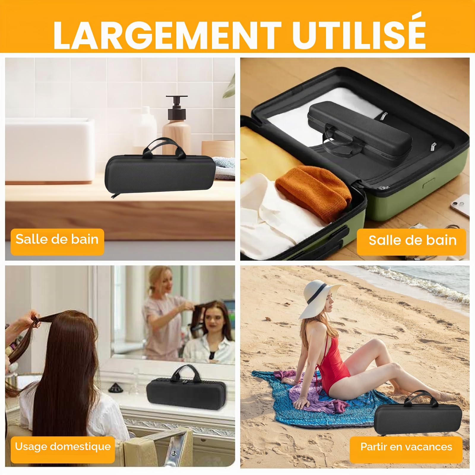 Étui de Transport Rigide Compatible Dyson Airstraight HT01, Sac Résistant Poussière et Rayures pour Lisseur